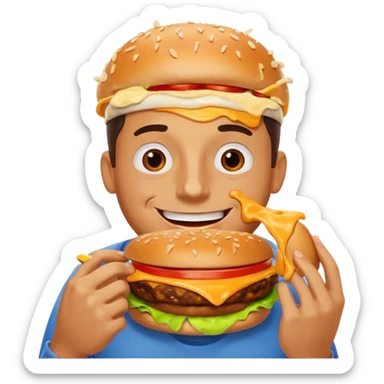 Màn eating burger sticker