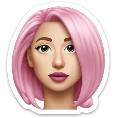 lady gaga pink hair pink lipstick  sticker