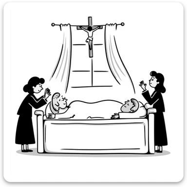 simple, respectful drawing representing the death of a pope sticker