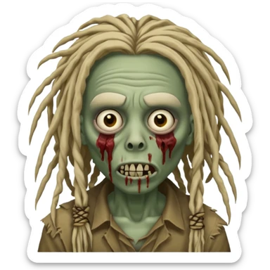 create zombie with dreadlocks have some of the drealocks cover his face now add a nose ring sticker