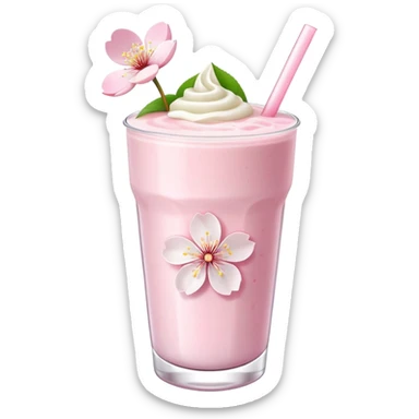 Cute Pastel pink and white Cherry Blossom Sakura Smoothie sticker