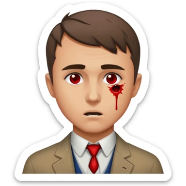 Charlie kirk with bullet hole on neck  sticker