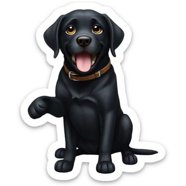 Black Labrador shaking fist sticker