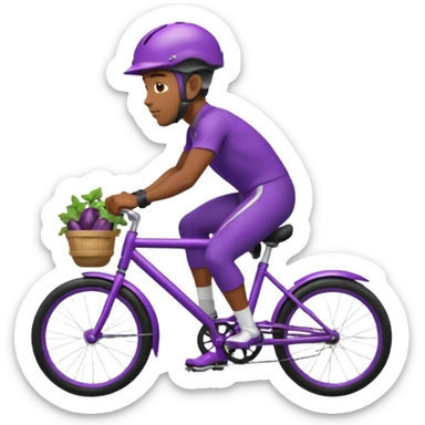 a black man on an eggplant bike sticker