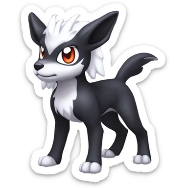 Edgy Cool Kawaii Baby Houndoom-Nargacuga-Absol-Garurumon-Pokémon Full Body Detailed High Quality sticker