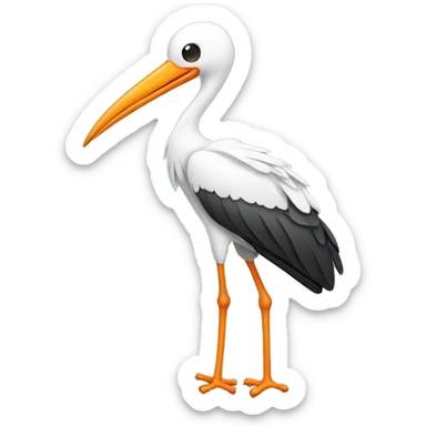 stork bringing a push notification sticker