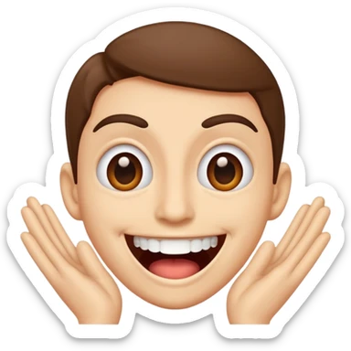 I want an overly excited face that says “I am so excited, I cannot contain. With eyes tightly squeezed closed together and a big grin emoji. With no  eyes  sticker