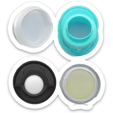 dual compartment screw-top prescription contact lens case sticker