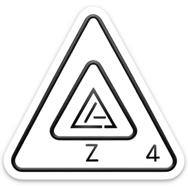 Minimalistic flat vector icon, iOS style, thin black contour on white background. Triangle with numbers inside, symbolizing equations. No text, no shadows sticker