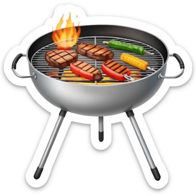 braai barbecue grill, simple colorful style, no text sticker