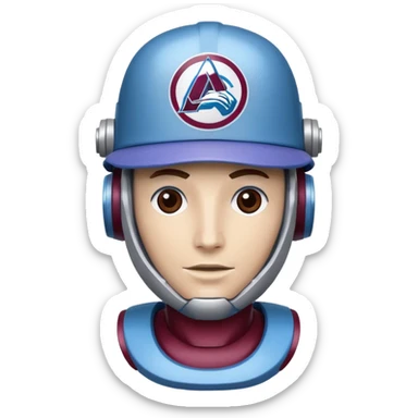 Engineer robot with colorado avalanche hat sticker