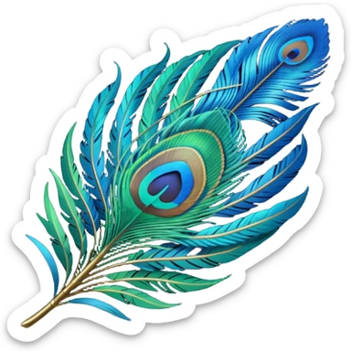 Peacock feather emoji sticker