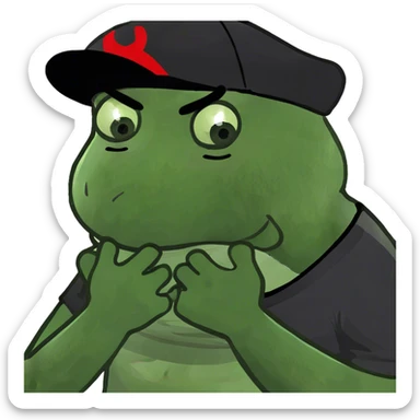 Guy choking himself with hands crossed crying sticker