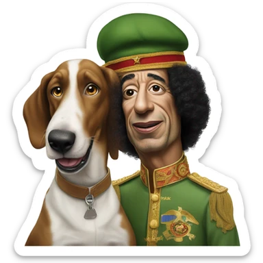Photo realistic Muammar Gaddafi with Brian Griffin from Family Guy sticker