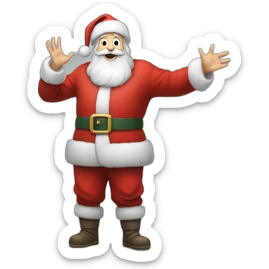 Full height Actively gesturing with hands pale skin Santa Claus in gray sticker
