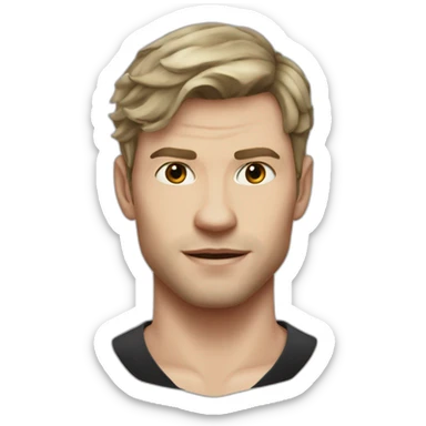 Klaus mikaelson short haircut realistic detailed sticker