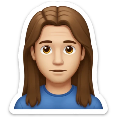 a man with a light skin (not much) with a long hair  sticker