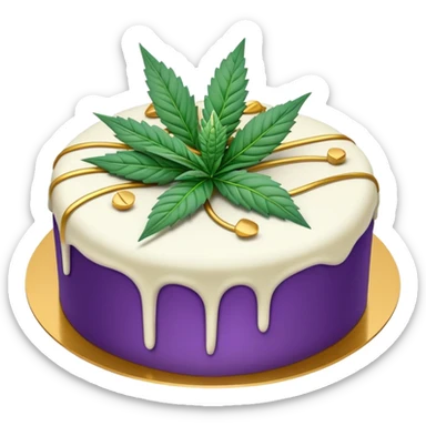 Los Angeles Kush cake in purple and gold sticker