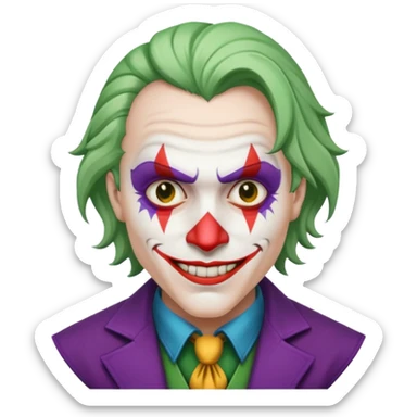 crazy colorful human jolly joker from poker, medieval era sticker