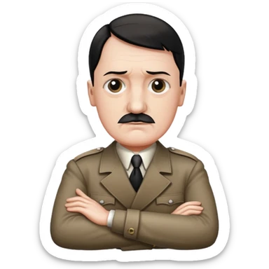 hitler crossing his arms to signal no sticker