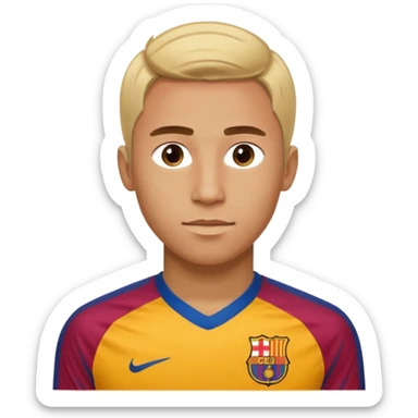 Lamine Yamal in 2025 Barcelona kit, blonde hair, highly detailed and accurate likeness, HD quality sticker