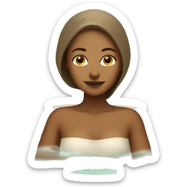 Tan girl having a spa day  sticker