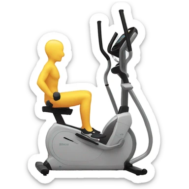An elliptical device with a human on it sticker