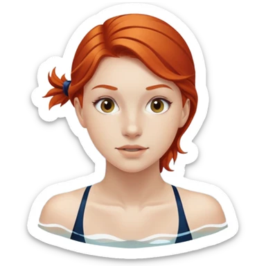 22-year-old redheaded girl athlete swimmer sticker