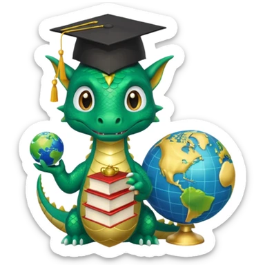 I need a character for an educational geography course, dragon style sticker