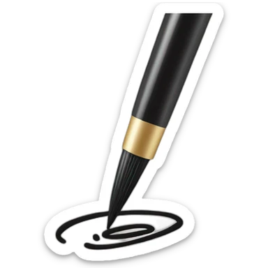 A Hand writing with brush tip pen sticker