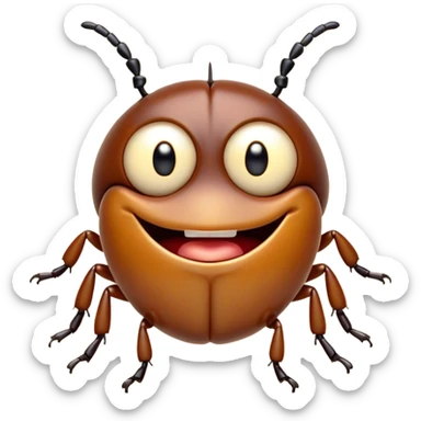 Cinematic Cheeky Beetle Portrait Emoji, Head tilted dramatically with an exaggeratedly shocked expression, featuring a compact, shiny body with wide, comically expressive eyes full of playful disbelief and subtly animated, ornate patterns, Simplified yet hilariously expressive features, highly detailed, glowing with a slightly sassy reflective glow, high shine, dramatic yet playful, stylized with an air of cheeky insect mischief, soft glowing outline, capturing the essence of a meme-worthy beetle that looks ready to scurry its way into viral fame! sticker