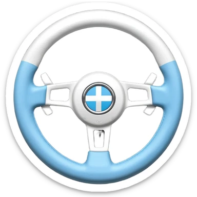 steering wheel with transgender pride flag colors with bdsm implification sticker