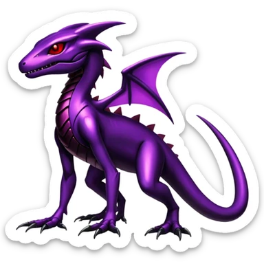 Shiny Gothic Edgy epic Salandit-Genesect-Miraidon-Fakémon-hybrid-creature (full body)  sticker