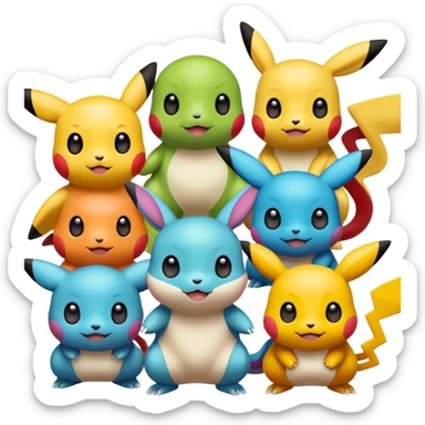 pokemnans being nice to each other sticker