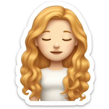 Strawberry blonde long hair girl sleeping  sticker