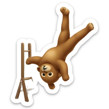 Teddy bear doing a handstand sticker