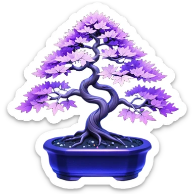  Rustic shiny crystal black-purple fiber optic lights  maple cobalt tiny bonsai  sticker