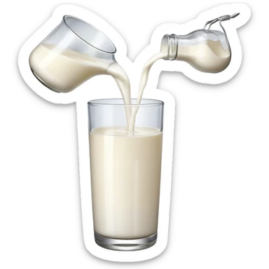 glass milk bottle pouring milk in a glass sticker