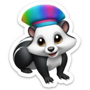 Skunk wearing a fez sticker