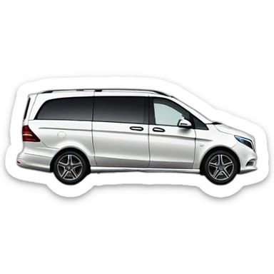 White Mercedes Benz V Class Side View sticker