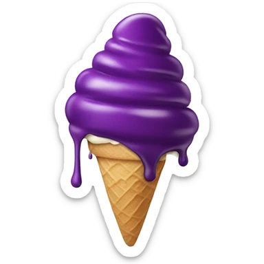 Ice cream melting on the head of aubergine sticker