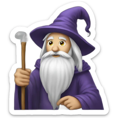 wizard thinking face holding a chalk sticker