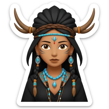shaman woman in black clothes sticker