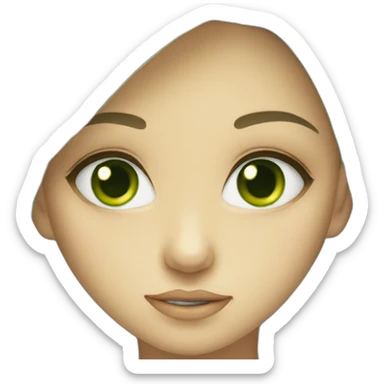 cute green eyed girl sticker