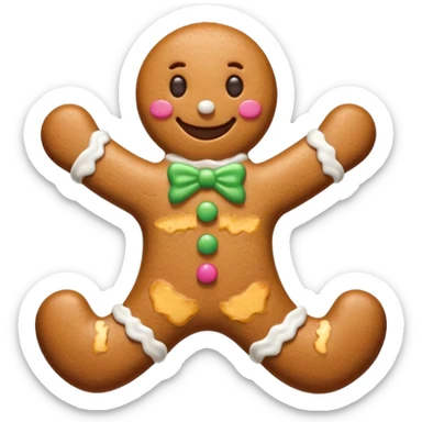 gingerbread man with bitten off leg sticker