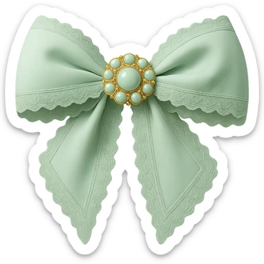 Make the gothic bow and accessories pastel green, keep lace and velvet details, photorealistic style, keep background transparent. sticker