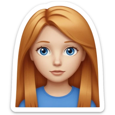 I want a girl with strawberry blonde hair that’s straight and long sticker