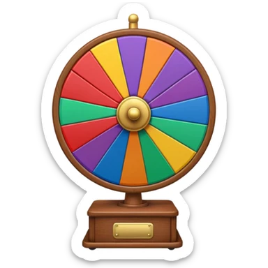 can you make me a prize wheel with the colors red, yellow, green, blue, orange, purple sticker