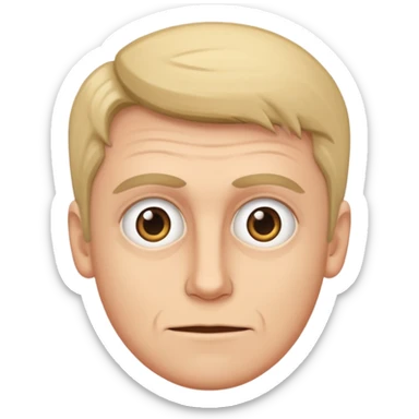 Imants Ziedonis with expressive eyes, emoji style, no background sticker