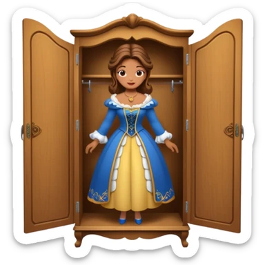 A middle-aged lady character from the fairy tale Beauty and the Beast — she was turned into a wardrobe by magic, while retaining the wardrobe's original form and having an anthropomorphic face. sticker